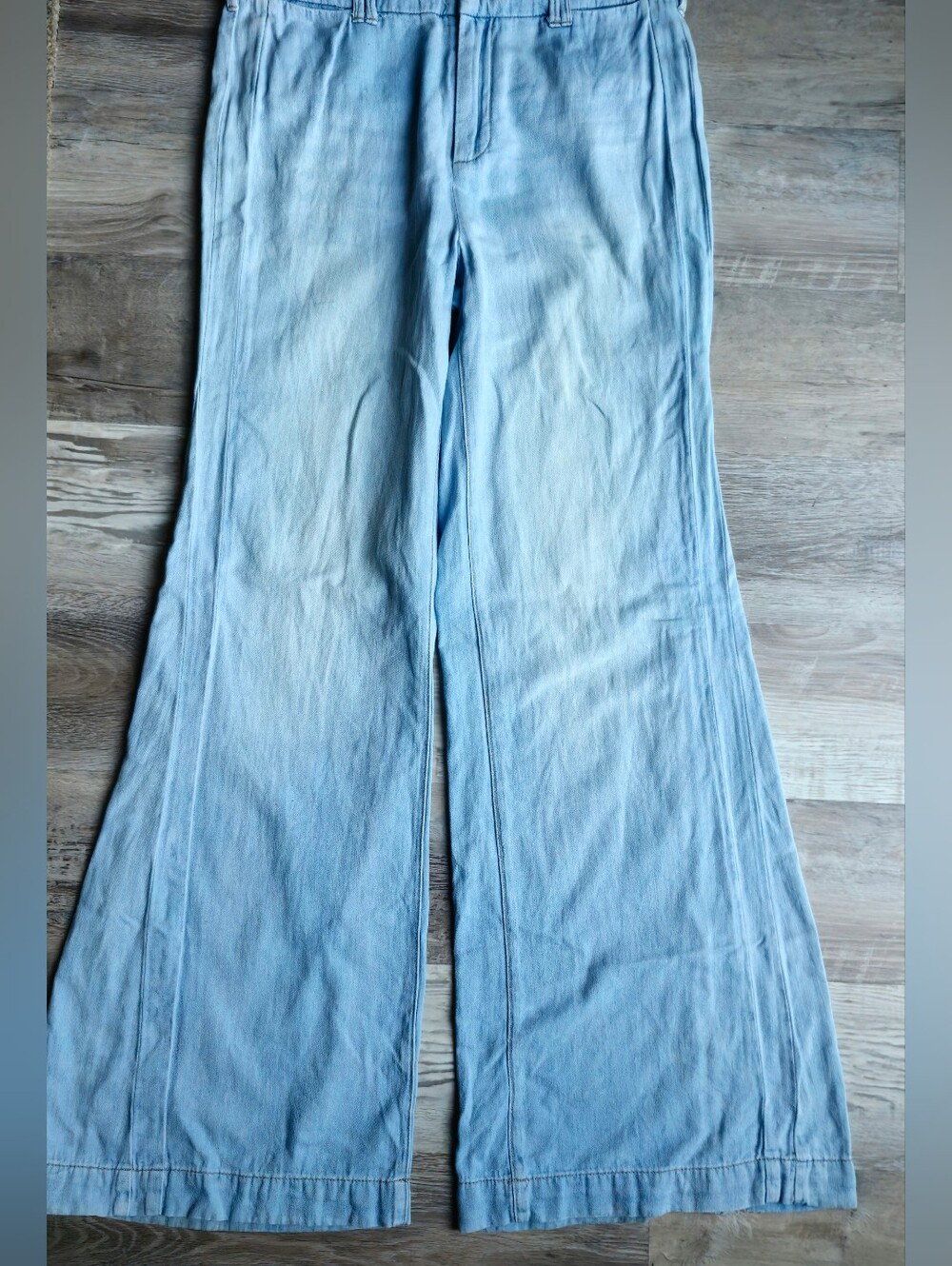Pilcro Anthropologie Chambray Wide Leg Pants 28 Coastal Grandmother Resort